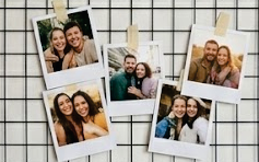 Fotos estilo Polaroid retrô.