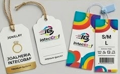 Tags para roupas, acessórios e joalheria.