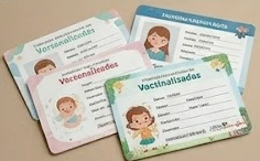 Carteira de vacinação personalizada.
