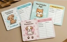 Carteira de vacinação para pets.