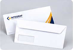 Envelopes corporativos personalizados.